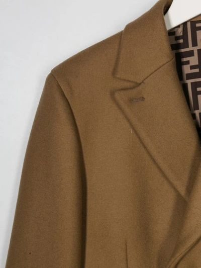 Shop Fendi Teen Double-breasted Coat In Neutrals