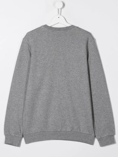 Shop Lanvin Enfant Teen Logo Print Sweatshirt In Grey