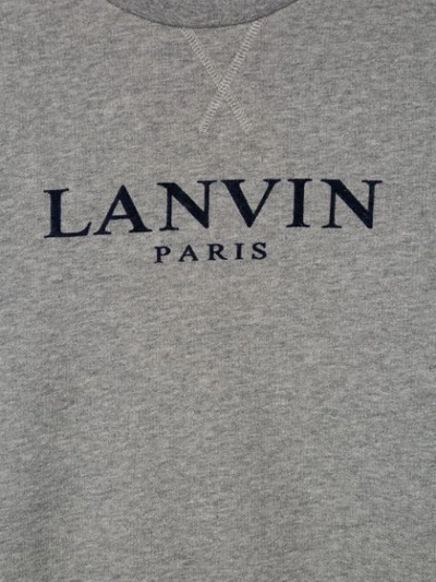 Shop Lanvin Enfant Teen Logo Print Sweatshirt In Grey