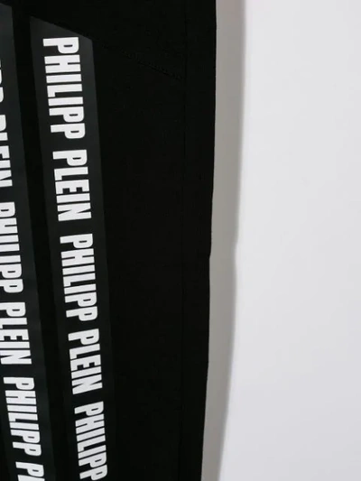 Shop Philipp Plein Junior Logo Tape Joggers In Black