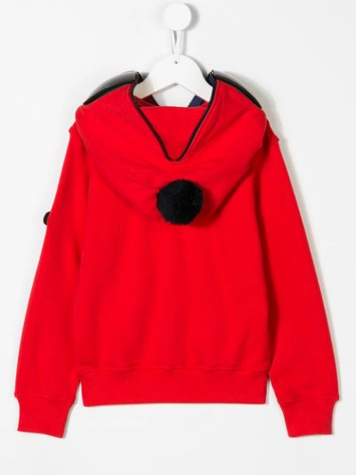 Shop Ai Riders On The Storm Zipped Hooded Sweatshirt In Red