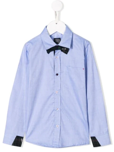 Shop Lapin House Classic Shirt With Bow Tie In Blue