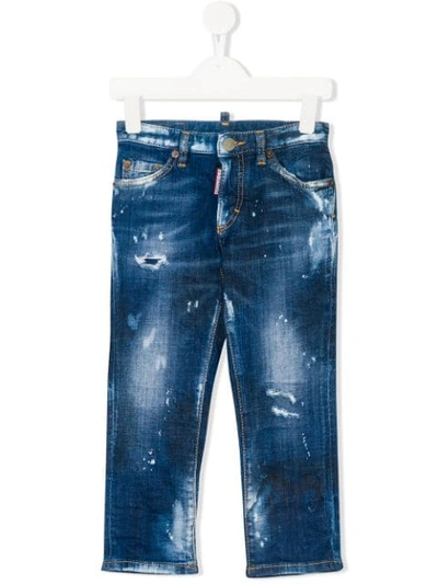 Shop Dsquared2 Distressed Effect Jeans In Blue