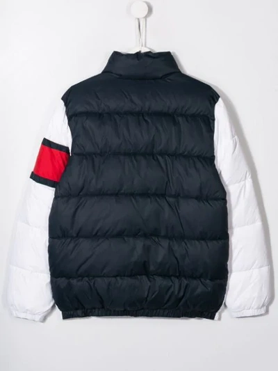 Shop Tommy Hilfiger Junior Colour Block Padded Jacket In White