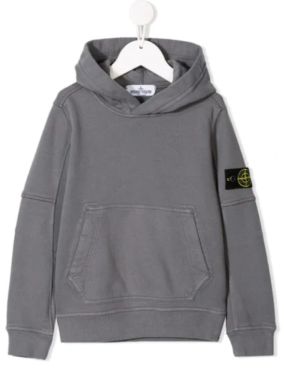 Shop Stone Island Junior Basic Hoodie In Grey