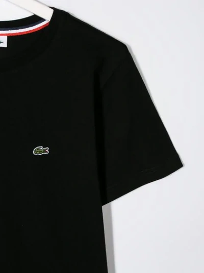 Shop Lacoste Teen Embroidered Logo T-shirt In Black