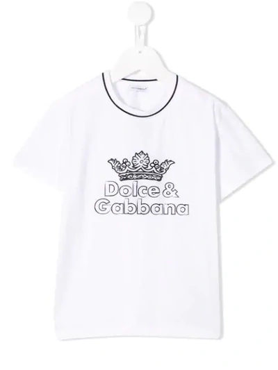 Shop Dolce & Gabbana Crown Logo T-shirt In White