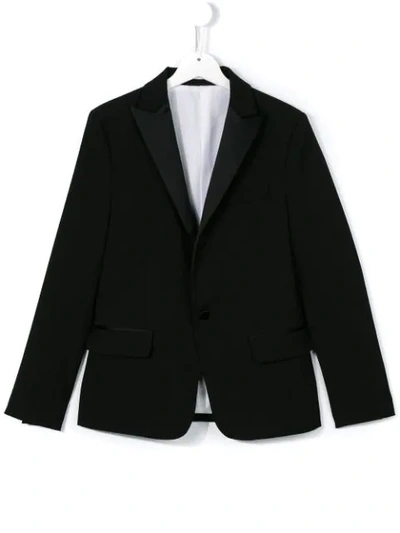 Shop Dsquared2 Teen One Button Blazer In Black