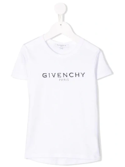 Shop Givenchy Distressed Logo T-shirt In White