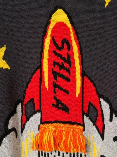 Stella Mccartney Rocket Ship Intarsia Jumper In Black