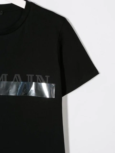 Shop Balmain Teen Logo Print T-shirt In Black