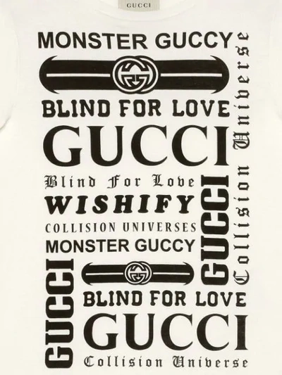 Shop Gucci Children's T-shirt With  Logomania Print In White