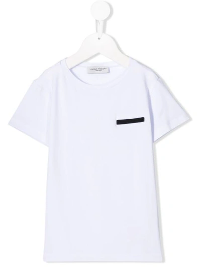 Shop Paolo Pecora Contrast Patch T-shirt In White