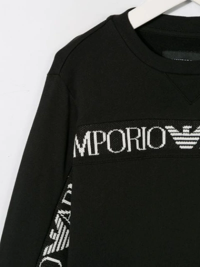 Shop Emporio Armani Logo Stripe Sweatshirt In Black