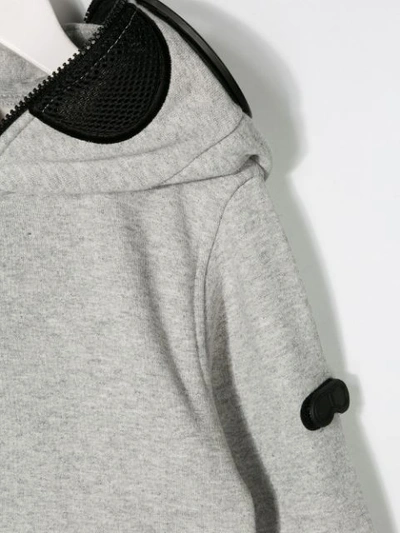 Shop Ai Riders On The Storm Goggle Zip Up Hoodie In Grey