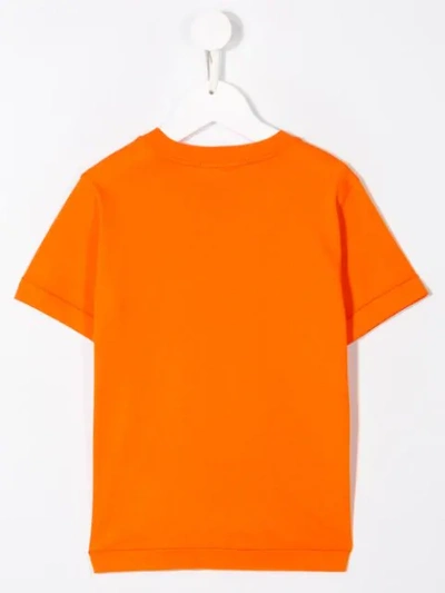 Shop Stone Island Junior Logo Patch T-shirt In Orange