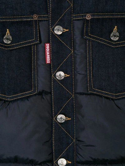 Shop Dsquared2 Teen Padded Panel Denim Jacket In Blue