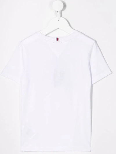 Shop Tommy Hilfiger Junior Contrast Logo T-shirt In White