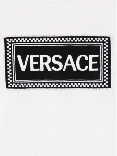Young Versace Kids' Logo Patch T-shirt In White | ModeSens