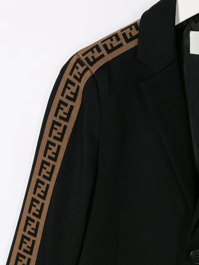 Shop Fendi Logo Print Blazer In Black