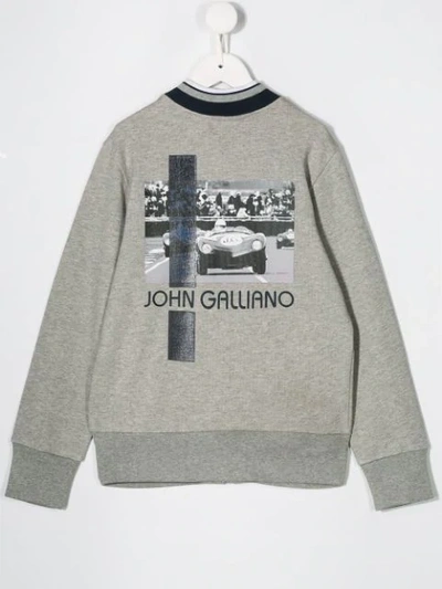 Shop John Galliano Printed Bomber Jacket In Grey