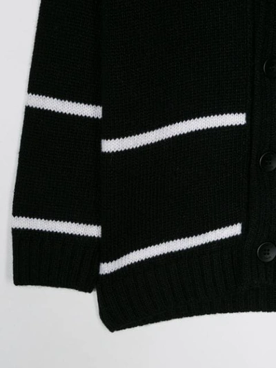 Shop Dondup Knitted Cardigan In Black