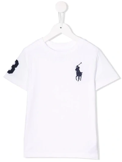 Shop Ralph Lauren Embroidered Logo T-shirt In White