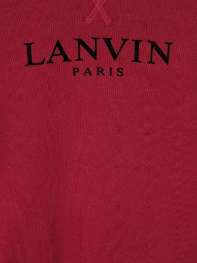 Shop Lanvin Enfant Logo Print Sweatshirt In Red