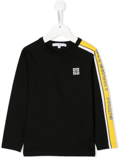 Shop Givenchy Logo Stripe Sweater In Black