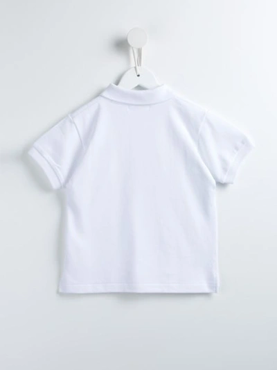 Comme Des Garçons Heart Patch Polo Shirt In White