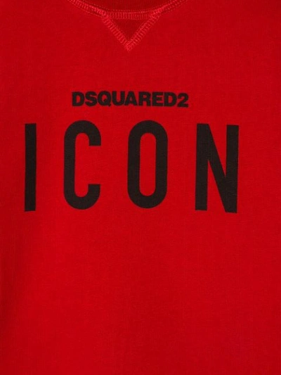 Shop Dsquared2 Logo Print Sweatshirt In Red