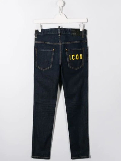 Shop Dsquared2 Teen Icon Straight-leg Jeans In Blue