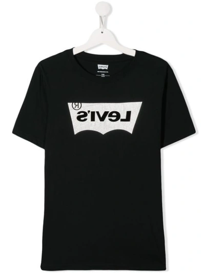 Shop Levi's Teen Logo T-shirt In Black