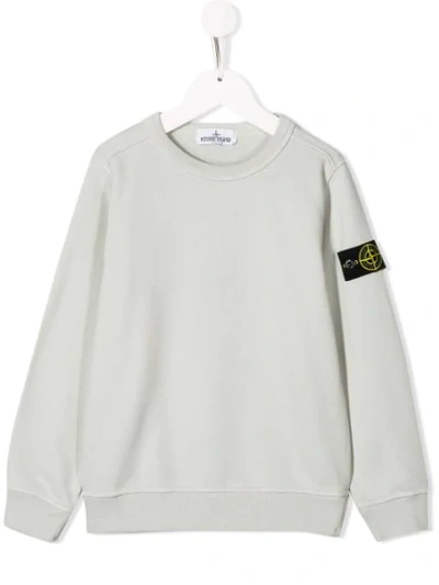 Shop Stone Island Junior Logo Patch Sweatshirt In Grey