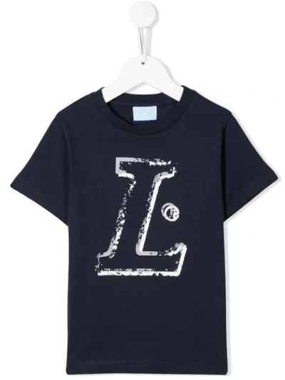 Shop Lanvin Enfant Printed Logo T-shirt In Blue