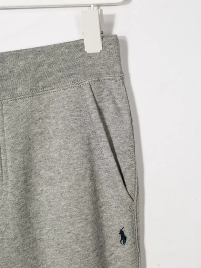 Shop Ralph Lauren Embroidered Logo Joggers In Grey
