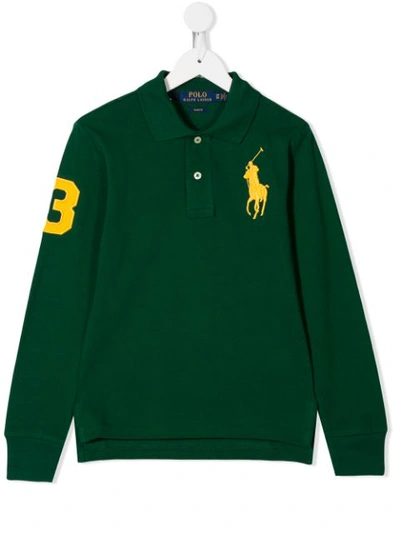 Shop Ralph Lauren Embroidered Logo Polo Shirt In Green