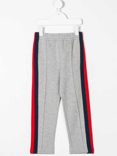 Shop Gucci Web Trim Track Pants In Grey