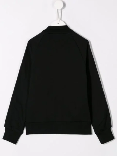Shop Dsquared2 Zipped Logo Tape Sweatshirt In Black