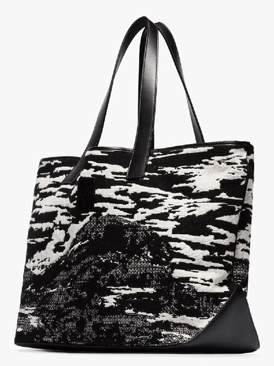 Shop Marcelo Burlon County Of Milan Black And White Mountains Tote Bag