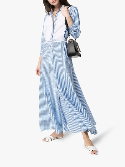 Shop Evi Grintela Garance Collared Cotton Dress In Blue