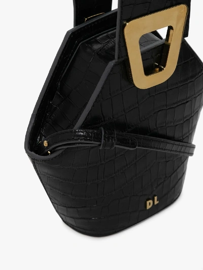 Shop Danse Lente Black Xs Johnny Mock Croc Leather Bag