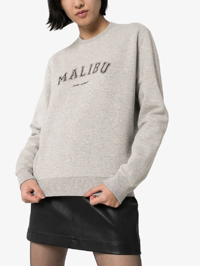 Shop Saint Laurent Womens Grey Malibu Print Cotton Blend Sweatshirt