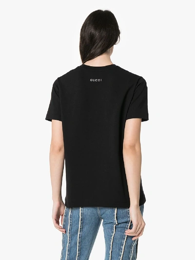 Shop Gucci Apple Logo Cotton T-shirt In Black