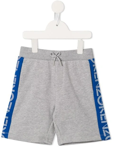 Shop Kenzo Contrast Side Panelled Shorts In Grey