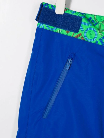 Shop Kenzo Teen Panelled Ski Trousers In Blue