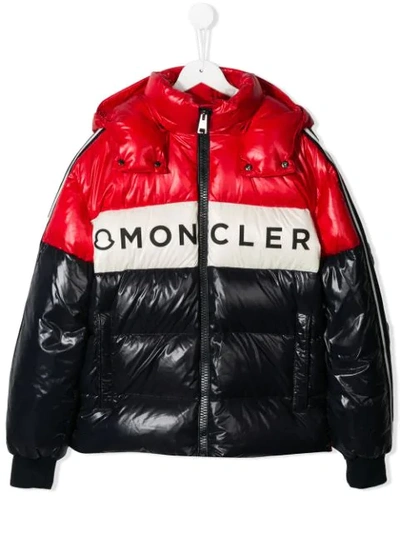 Shop Moncler Logo Puffer Jacket In Red