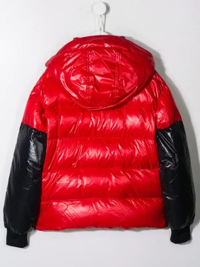 Shop Moncler Logo Puffer Jacket In Red