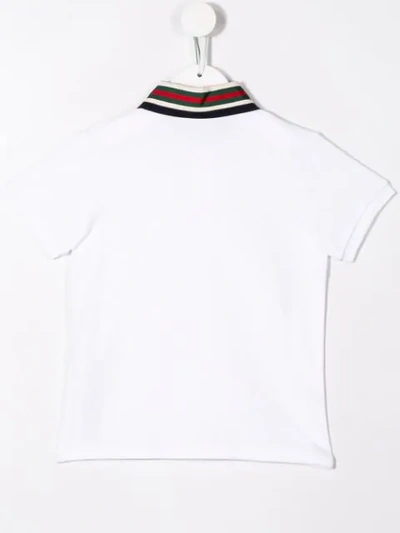 Shop Gucci Contrast Collar Polo Shirt In White