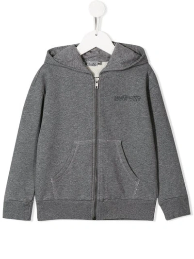 Shop Bonpoint Full Zip Hoodie In Grey